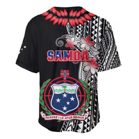 Polynesian Pride Samoa Baseball Jersey Ula Fala Mix Samoan Tribal Black Version - Wonder Print Shop