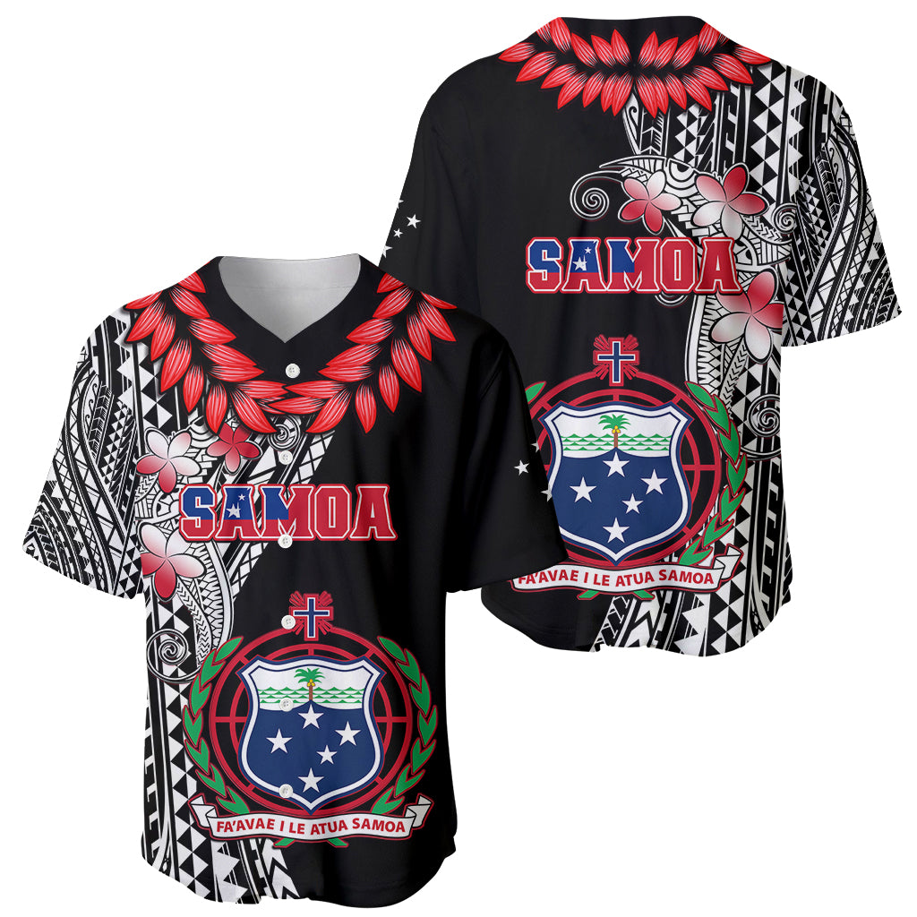 Polynesian Pride Samoa Baseball Jersey Ula Fala Mix Samoan Tribal Black Version - Wonder Print Shop