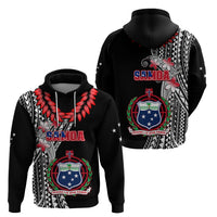 Polynesian Pride Samoa Hoodie Ula Fala Mix Samoan Tribal Black Version - Wonder Print Shop