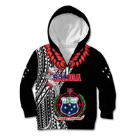Polynesian Pride Samoa Kid Hoodie Ula Fala Mix Samoan Tribal Black Version - Wonder Print Shop
