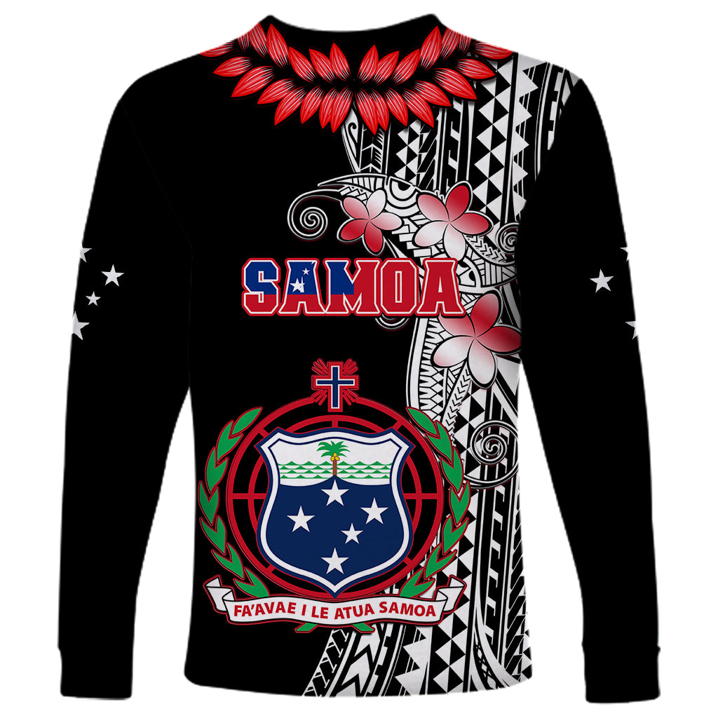 Polynesian Pride Samoa Long Sleeve Shirt Ula Fala Mix Samoan Tribal Black Version - Wonder Print Shop