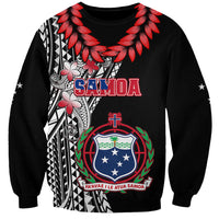 Polynesian Pride Samoa Sweatshirt Ula Fala Mix Samoan Tribal Black Version - Wonder Print Shop