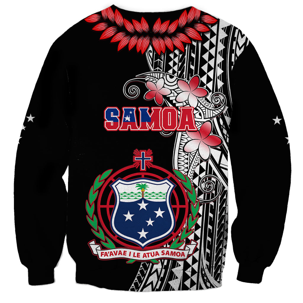 Polynesian Pride Samoa Sweatshirt Ula Fala Mix Samoan Tribal Black Version - Wonder Print Shop