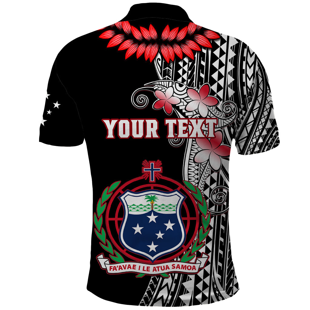 Personalised Samoa Polo Shirt Ula Fala Mix Samoan Tribal Black Version - Wonder Print Shop