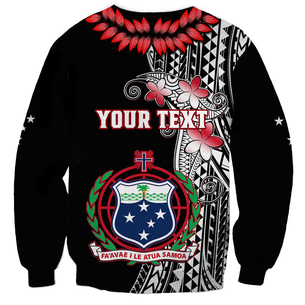 Personalised Samoa Sweatshirt Ula Fala Mix Samoan Tribal Black Version - Wonder Print Shop