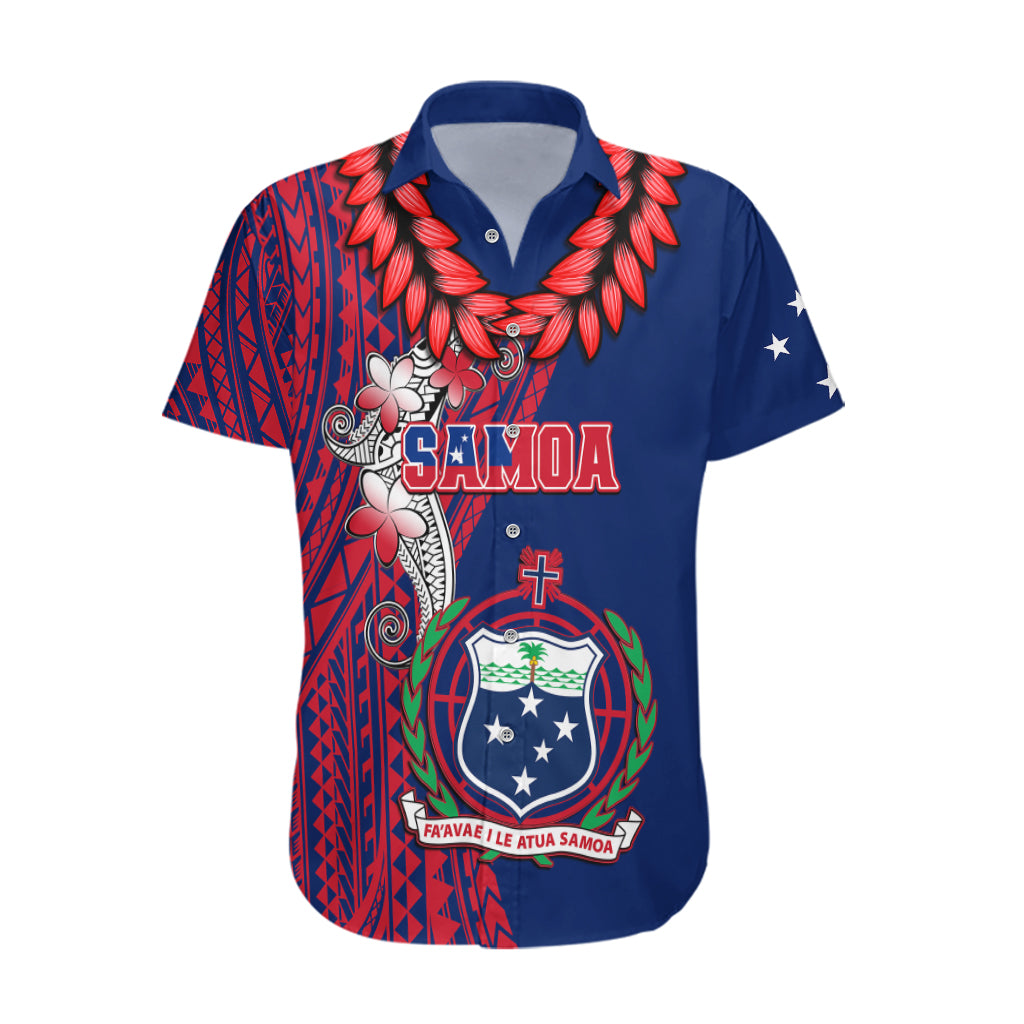 Polynesian Pride Samoa Hawaiian Shirt Ula Fala Mix Samoan Tribal Blue Version - Wonder Print Shop