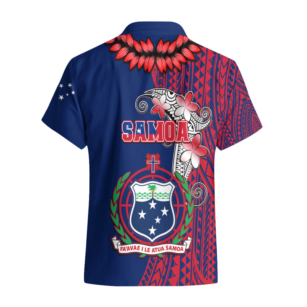 Polynesian Pride Samoa Hawaiian Shirt Ula Fala Mix Samoan Tribal Blue Version - Wonder Print Shop
