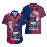 Polynesian Pride Samoa Hawaiian Shirt Ula Fala Mix Samoan Tribal Blue Version - Wonder Print Shop