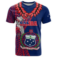 Polynesian Pride Samoa T Shirt Ula Fala Mix Samoan Tribal Blue Version - Wonder Print Shop