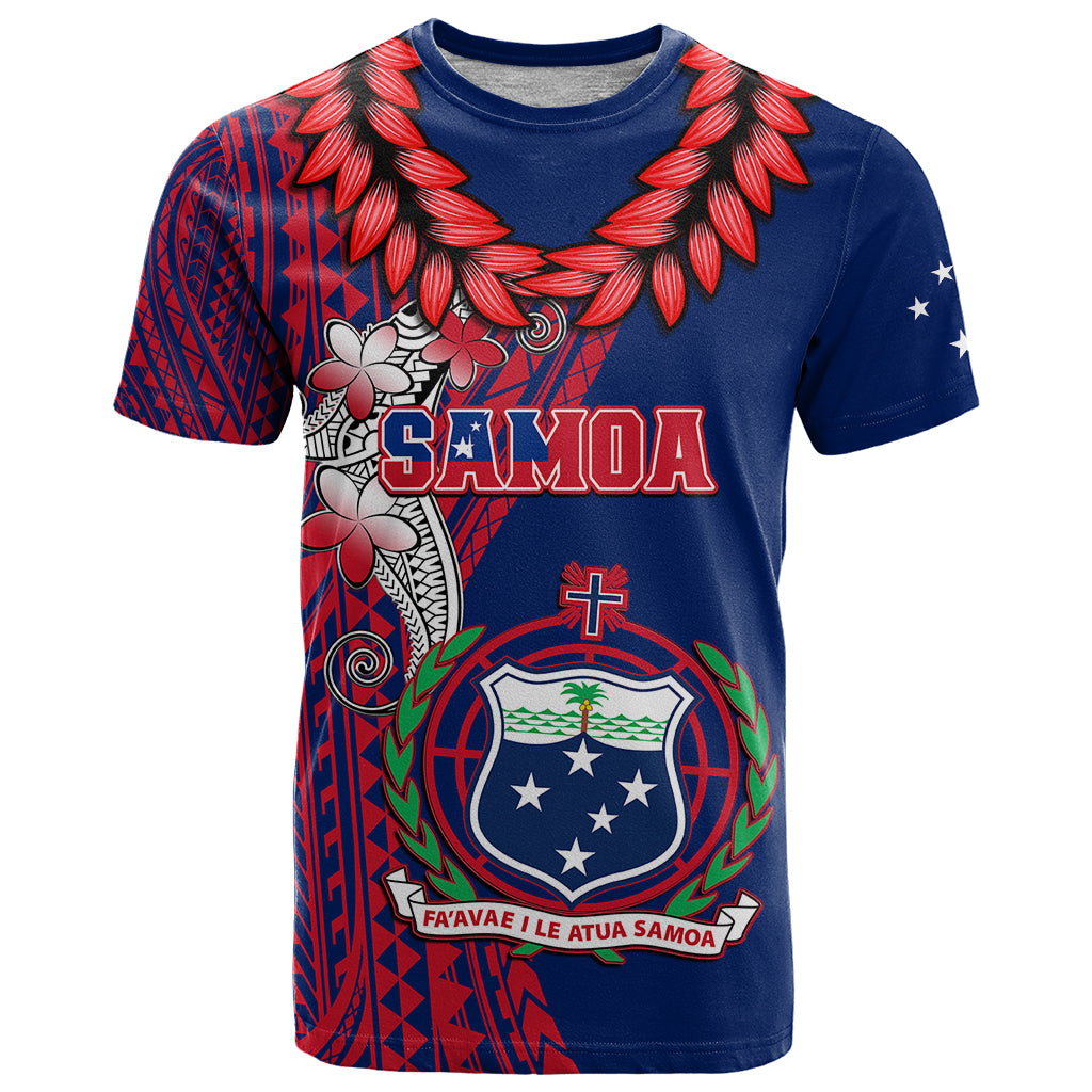 Personalised Samoa T Shirt Ula Fala Mix Samoan Tribal Blue Version - Wonder Print Shop