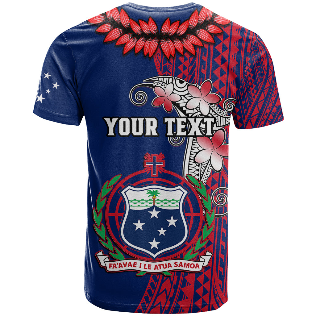 Personalised Samoa T Shirt Ula Fala Mix Samoan Tribal Blue Version - Wonder Print Shop