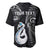 Personalised New Zealand Baseball Jersey Aotearoa Silver Fern With Manaia Maori Unique Black - Wonder Print Shop