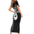 Personalised New Zealand Short Sleeve Bodycon Dress Aotearoa Silver Fern With Manaia Maori Unique Black - Wonder Print Shop