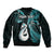 Personalised New Zealand Bomber Jacket Aotearoa Silver Fern With Manaia Maori Unique Turquoise - Wonder Print Shop