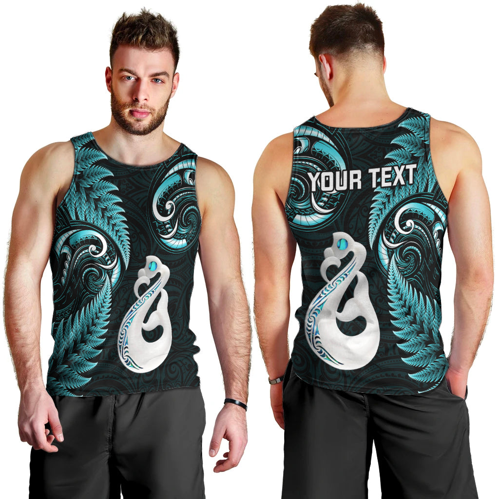 personalised-new-zealand-men-tank-top-aotearoa-silver-fern-with-manaia-maori-unique-turquoise