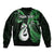 Personalised New Zealand Bomber Jacket Aotearoa Silver Fern With Manaia Maori Unique Green - Wonder Print Shop