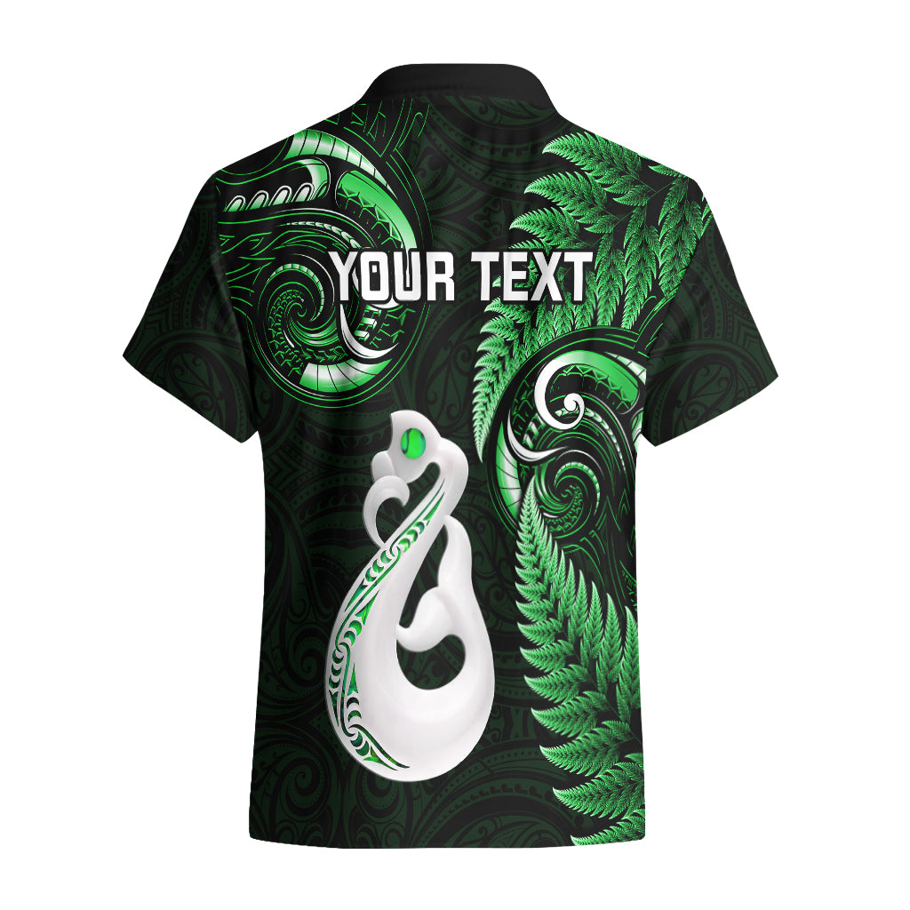 Personalised New Zealand Hawaiian Shirt Aotearoa Silver Fern With Manaia Maori Unique Green - Wonder Print Shop