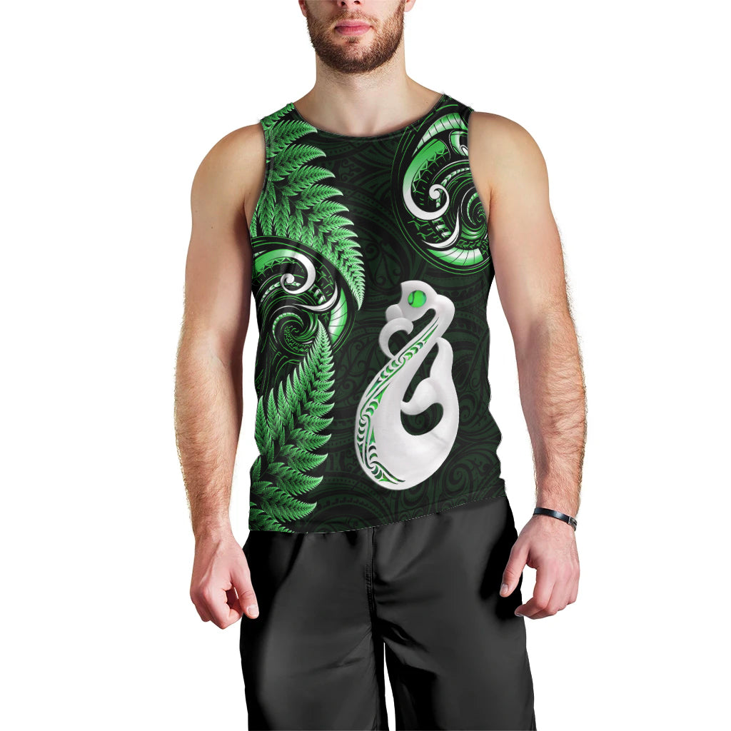 personalised-new-zealand-men-tank-top-aotearoa-silver-fern-with-manaia-maori-unique-green