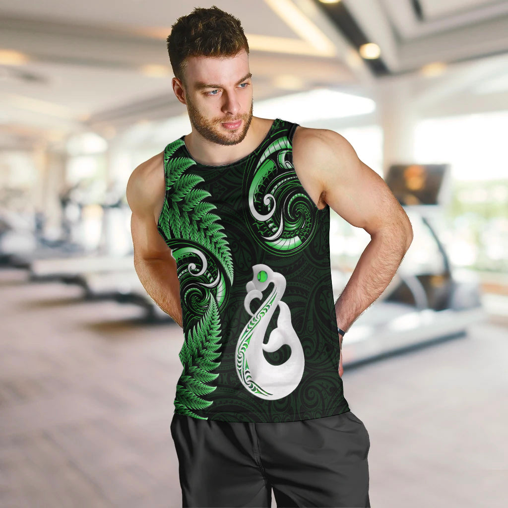 personalised-new-zealand-men-tank-top-aotearoa-silver-fern-with-manaia-maori-unique-green