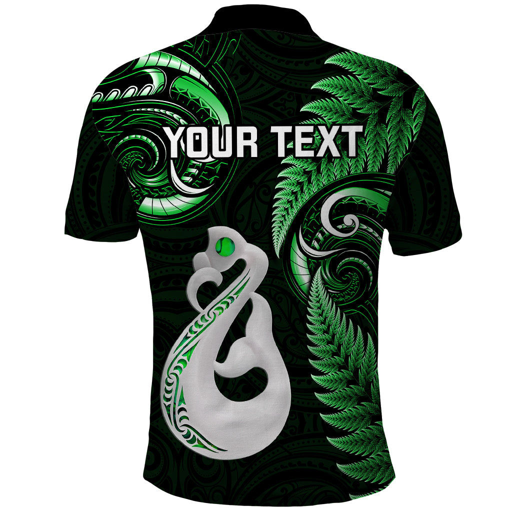Personalised New Zealand Polo Shirt Aotearoa Silver Fern With Manaia Maori Unique Green - Wonder Print Shop