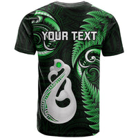 Personalised New Zealand T Shirt Aotearoa Silver Fern With Manaia Maori Unique Green - Wonder Print Shop