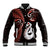 Personalised New Zealand Baseball Jacket Aotearoa Silver Fern With Manaia Maori Unique Red - Wonder Print Shop