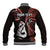 Personalised New Zealand Baseball Jacket Aotearoa Silver Fern With Manaia Maori Unique Red - Wonder Print Shop