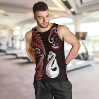 personalised-new-zealand-men-tank-top-aotearoa-silver-fern-with-manaia-maori-unique-red