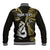 Personalised New Zealand Baseball Jacket Aotearoa Silver Fern With Manaia Maori Unique Gold - Wonder Print Shop
