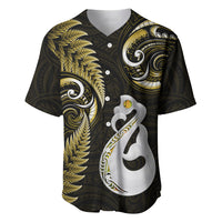 Personalised New Zealand Baseball Jersey Aotearoa Silver Fern With Manaia Maori Unique Gold - Wonder Print Shop