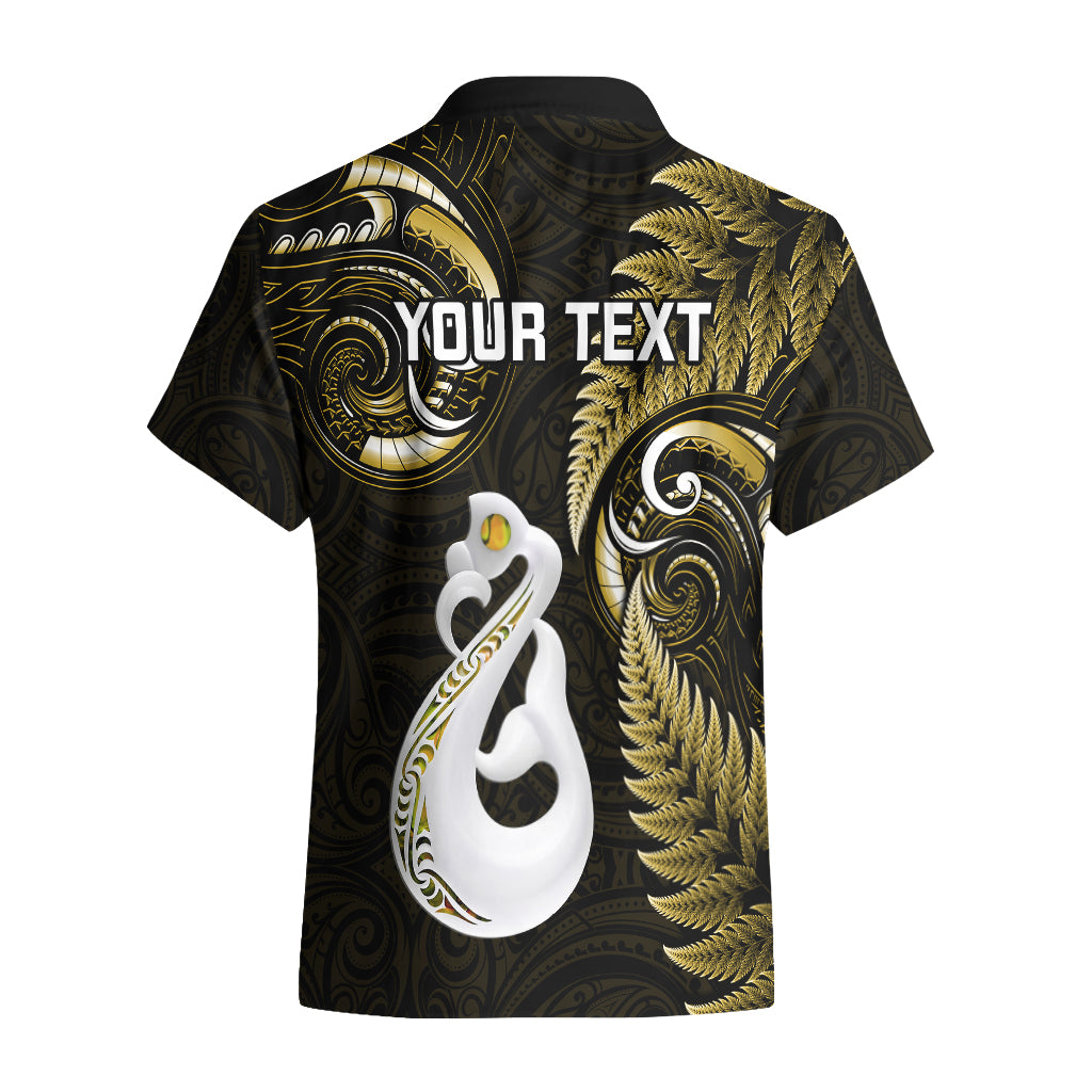 Personalised New Zealand Hawaiian Shirt Aotearoa Silver Fern With Manaia Maori Unique Gold - Wonder Print Shop