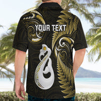Personalised New Zealand Hawaiian Shirt Aotearoa Silver Fern With Manaia Maori Unique Gold - Wonder Print Shop