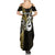 Personalised New Zealand Summer Maxi Dress Aotearoa Silver Fern With Manaia Maori Unique Gold - Wonder Print Shop