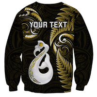 Personalised New Zealand Sweatshirt Aotearoa Silver Fern With Manaia Maori Unique Gold - Wonder Print Shop