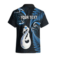 Personalised New Zealand Hawaiian Shirt Aotearoa Silver Fern With Manaia Maori Unique Blue - Wonder Print Shop