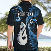 Personalised New Zealand Hawaiian Shirt Aotearoa Silver Fern With Manaia Maori Unique Blue - Wonder Print Shop