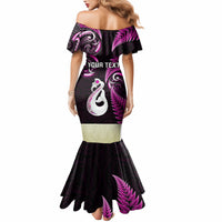 Personalised New Zealand Mermaid Dress Aotearoa Silver Fern With Manaia Maori Unique Pink - Wonder Print Shop