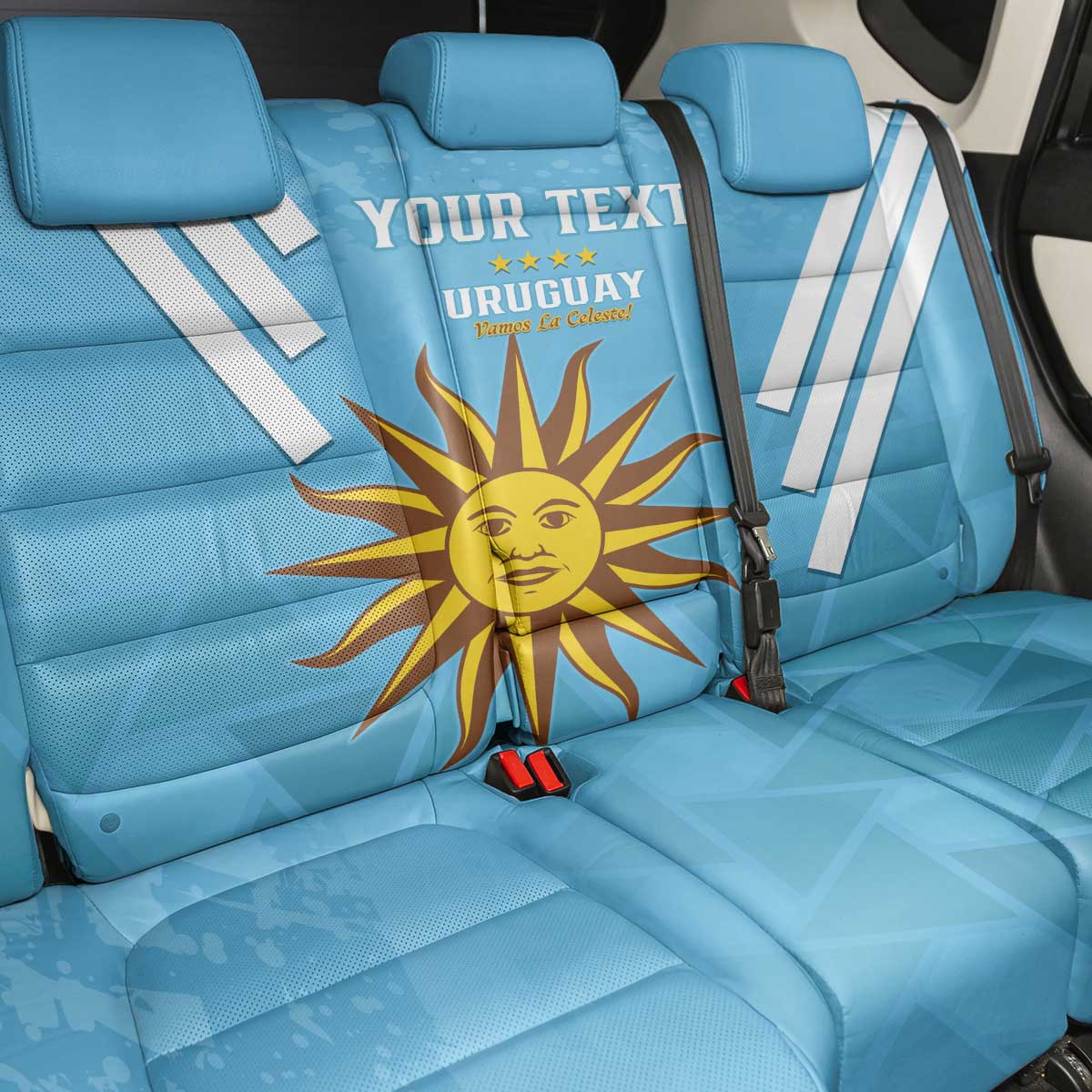 Custom Uruguay Football Back Car Seat Cover 2024 Vamos La Celeste - Wonder Print Shop