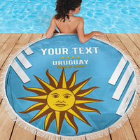 Custom Uruguay Football Beach Blanket 2024 Vamos La Celeste - Wonder Print Shop
