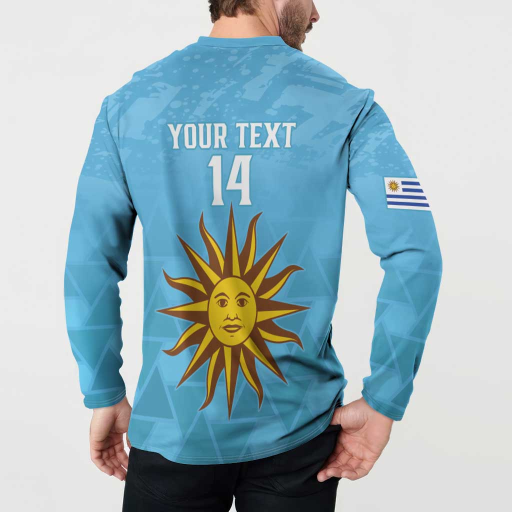 Custom Uruguay Football Button Sweatshirt 2024 Vamos La Celeste - Wonder Print Shop