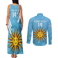 Custom Uruguay Football Couples Matching Tank Maxi Dress and Long Sleeve Button Shirt 2024 Vamos La Celeste - Wonder Print Shop