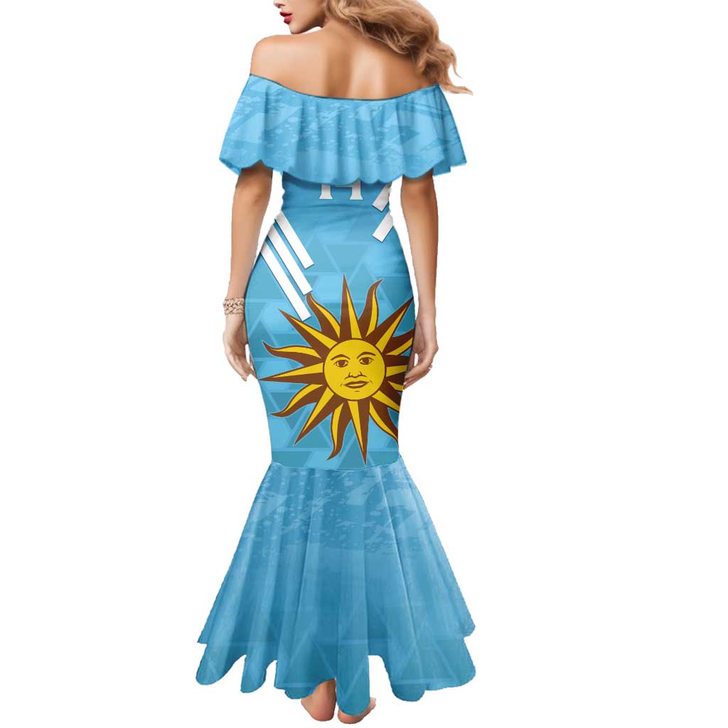 Custom Uruguay Football Family Matching Mermaid Dress and Hawaiian Shirt 2024 Vamos La Celeste - Wonder Print Shop