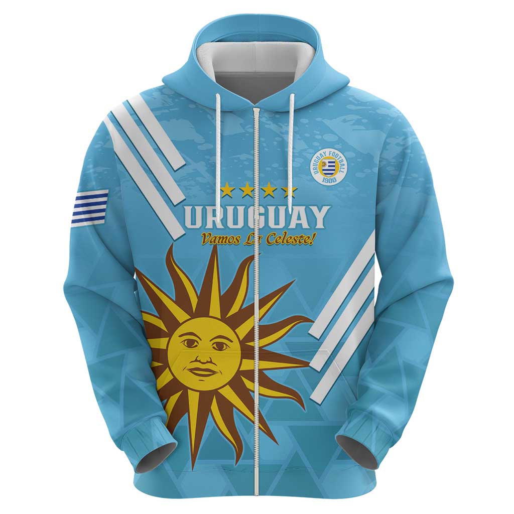 Custom Uruguay Football Hoodie 2024 Vamos La Celeste - Wonder Print Shop