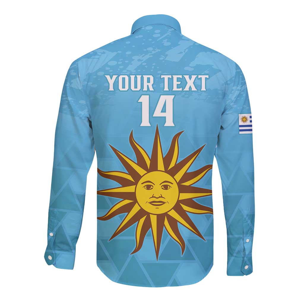 Custom Uruguay Football Long Sleeve Button Shirt 2024 Vamos La Celeste - Wonder Print Shop
