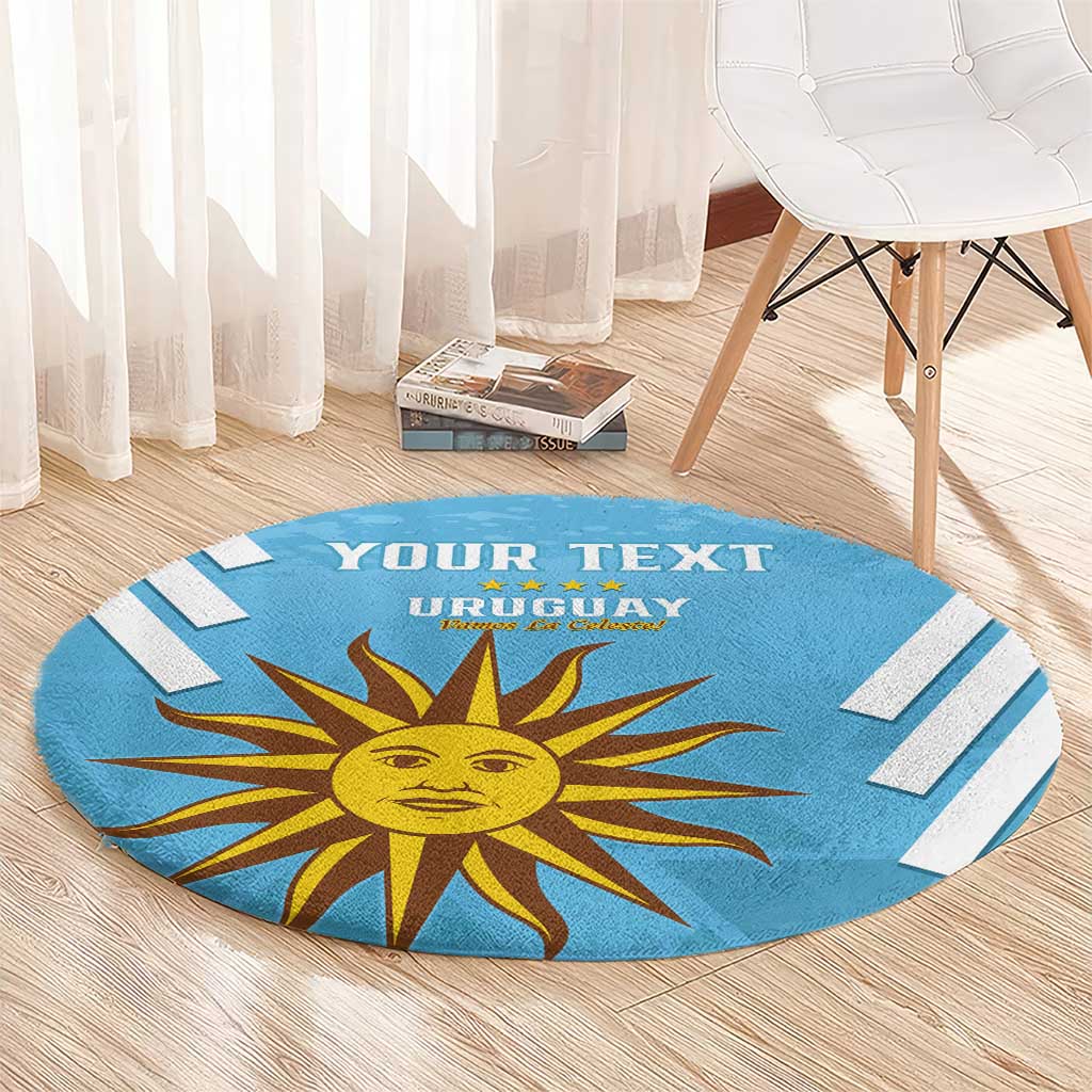 Custom Uruguay Football Round Carpet 2024 Vamos La Celeste