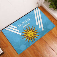 Custom Uruguay Football Rubber Doormat 2024 Vamos La Celeste - Wonder Print Shop