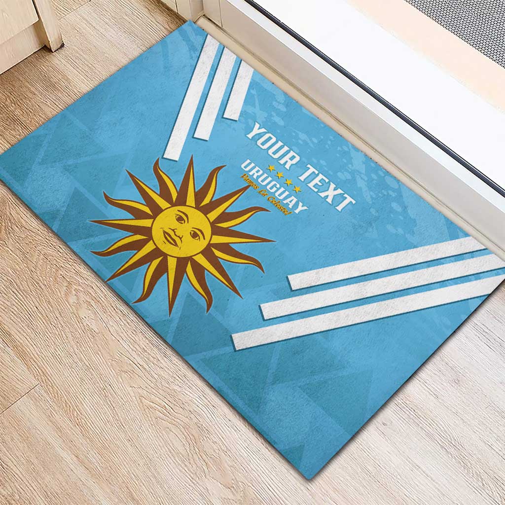 Custom Uruguay Football Rubber Doormat 2024 Vamos La Celeste - Wonder Print Shop