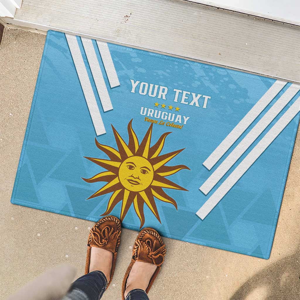 Custom Uruguay Football Rubber Doormat 2024 Vamos La Celeste - Wonder Print Shop