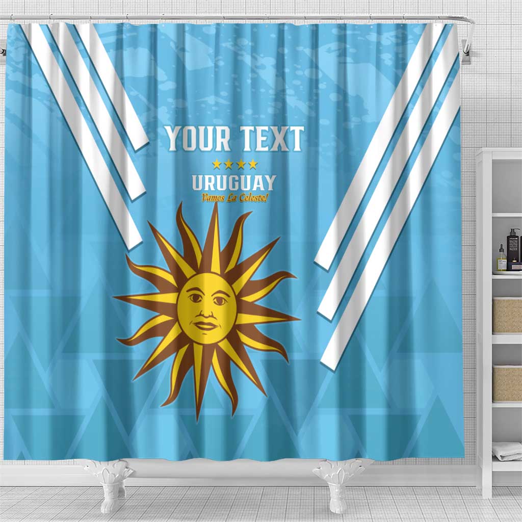 Custom Uruguay Football Shower Curtain 2024 Vamos La Celeste