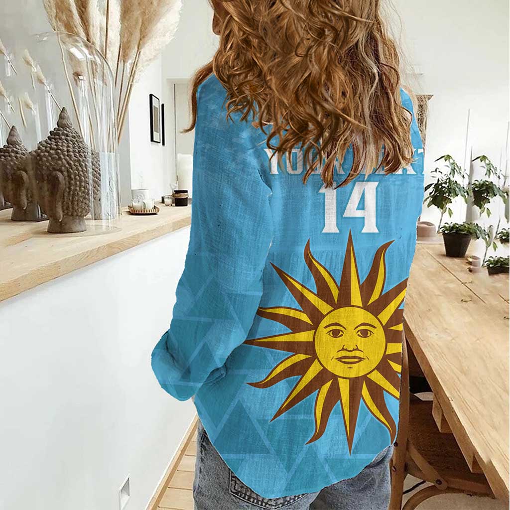 Custom Uruguay Football Women Casual Shirt 2024 Vamos La Celeste - Wonder Print Shop